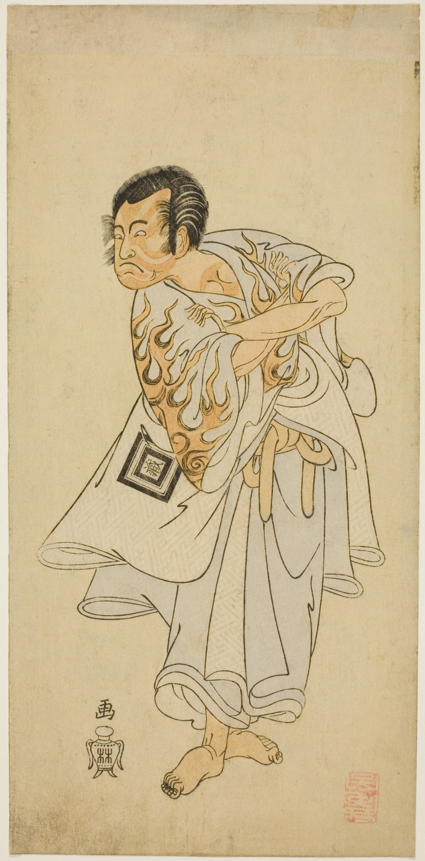 Actor Ichikawa Danzô III as Narukami in “Bird of the Capital: Komachi of the East” (“Miyakodori azuma Komachi”)