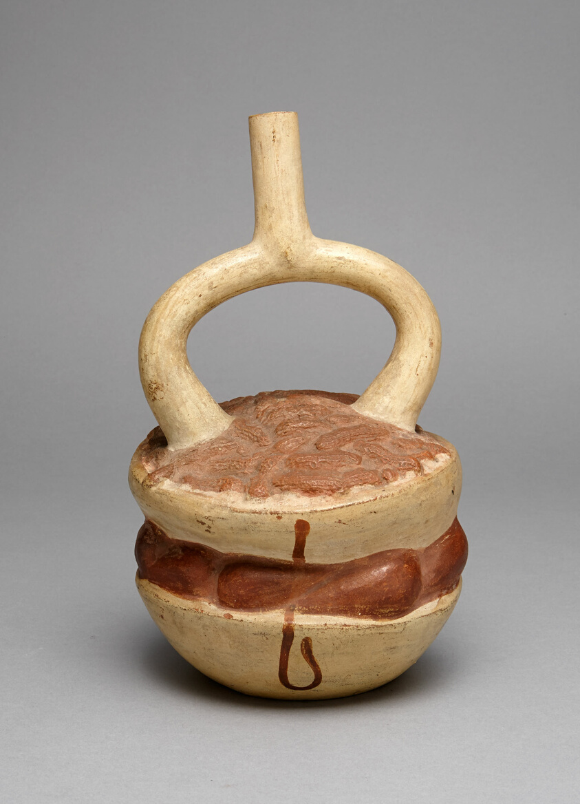Vessel in Form of Stacked Bowls of Fruits, Vegetables, and Peanuts