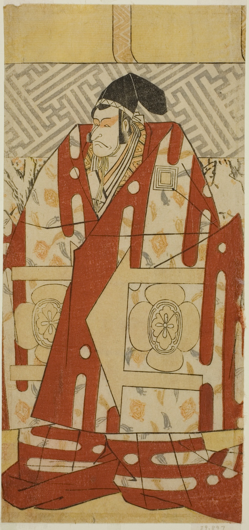 The Actor Ichikawa Danjuro V as Kudo Suketsune in the Play Koi no Yosuga Kanegaki Soga, Performed at the Ichimura Theater in the First Month, 1789