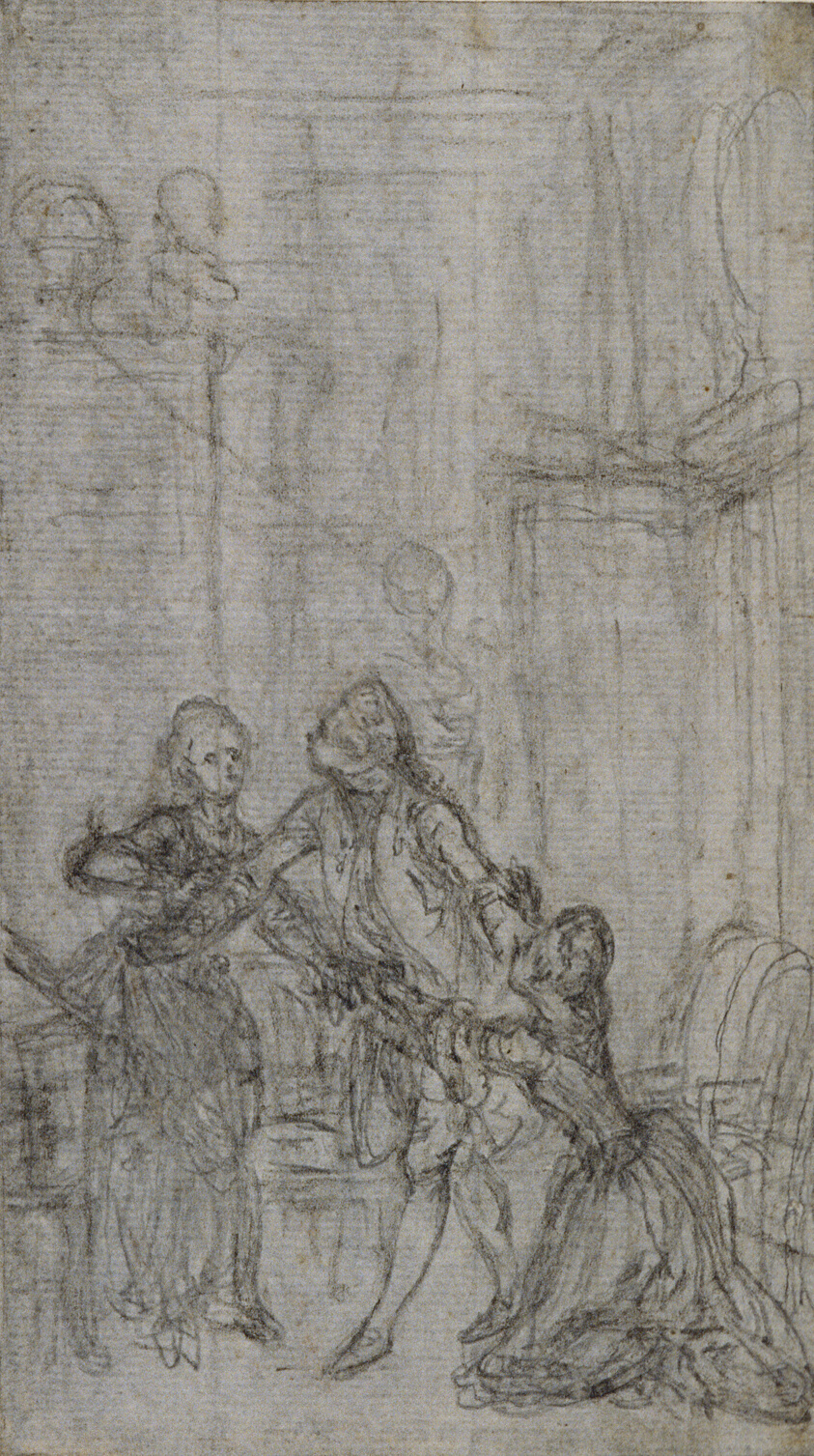 Study for Vignette-Frontispiece in Charles-Simon Favart's "L'Amitié à L'Epreuve"