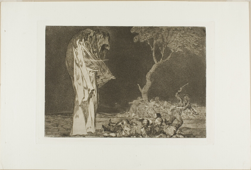 Soldiers Frightened by a Phantom, from Disparates, published as plate 2 in Los Proverbios