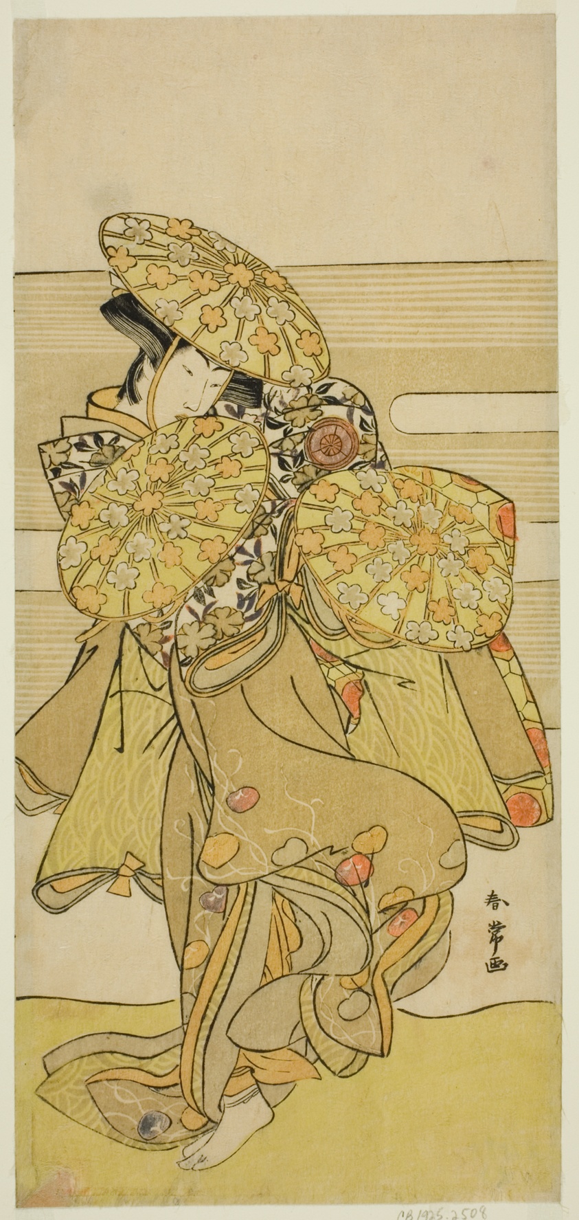 The Actor Iwai Hanshiro IV in the Hanagasa Dance in the Play Iromi-gusa Shiki no Somewake, Performed at the Nakamura Theater in the Ninth Month, 1781