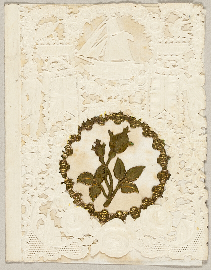 Untitled Valentine (Gold Flowers in a Wreath)