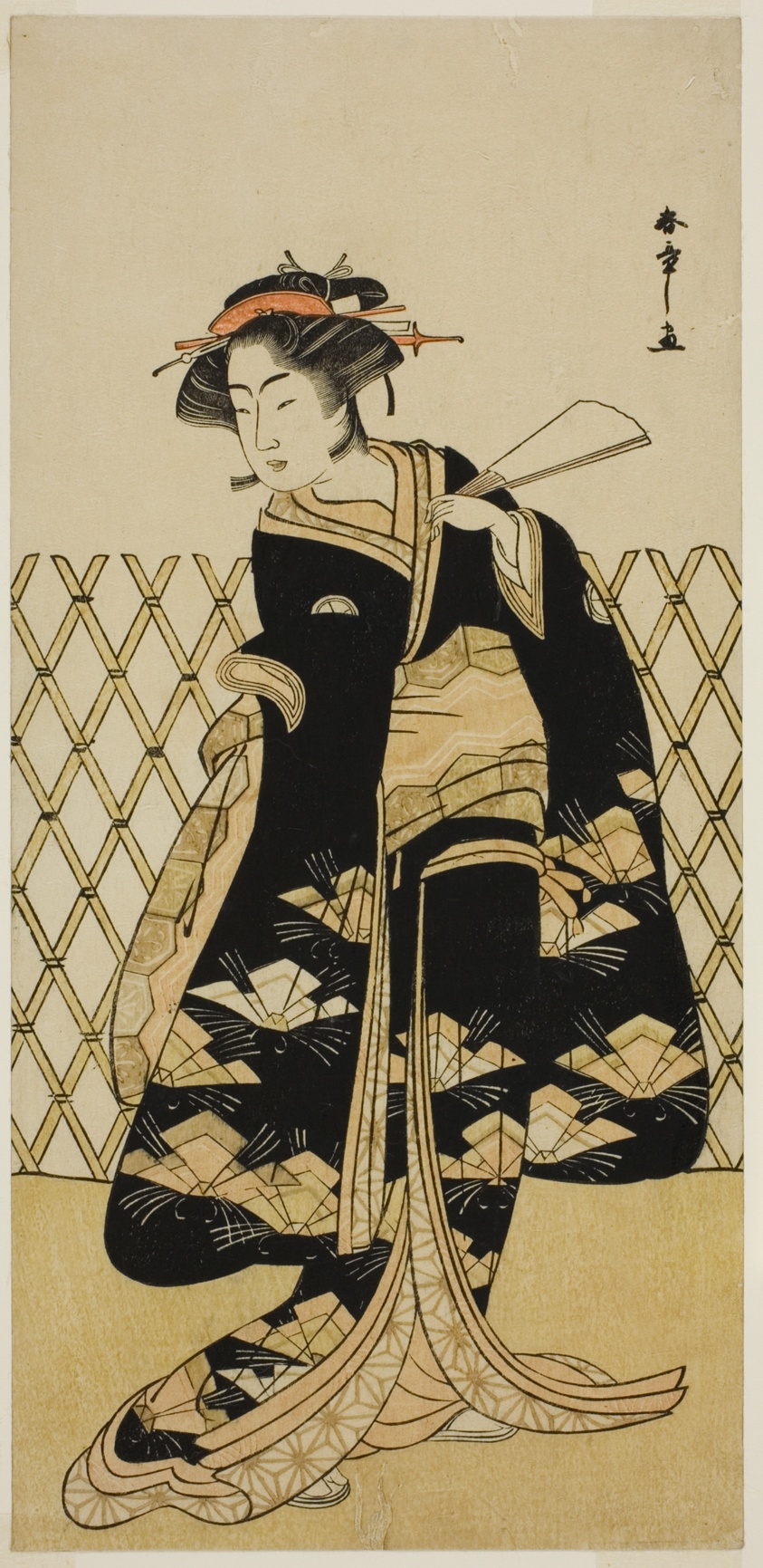 The Actor Iwai Hanshiro IV as Mitsuogiya Usukumo in the Play Shida Choja-bashira, Performed at the Nakamura Theater in the Eighth Month, 1781