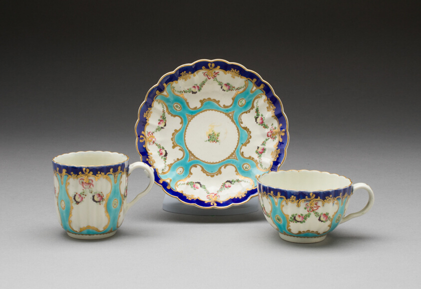 Teacup, Coffee Cup, and Saucer