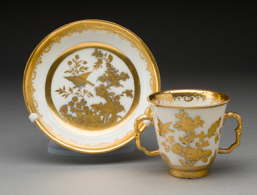 Two-handled Cup and Saucer