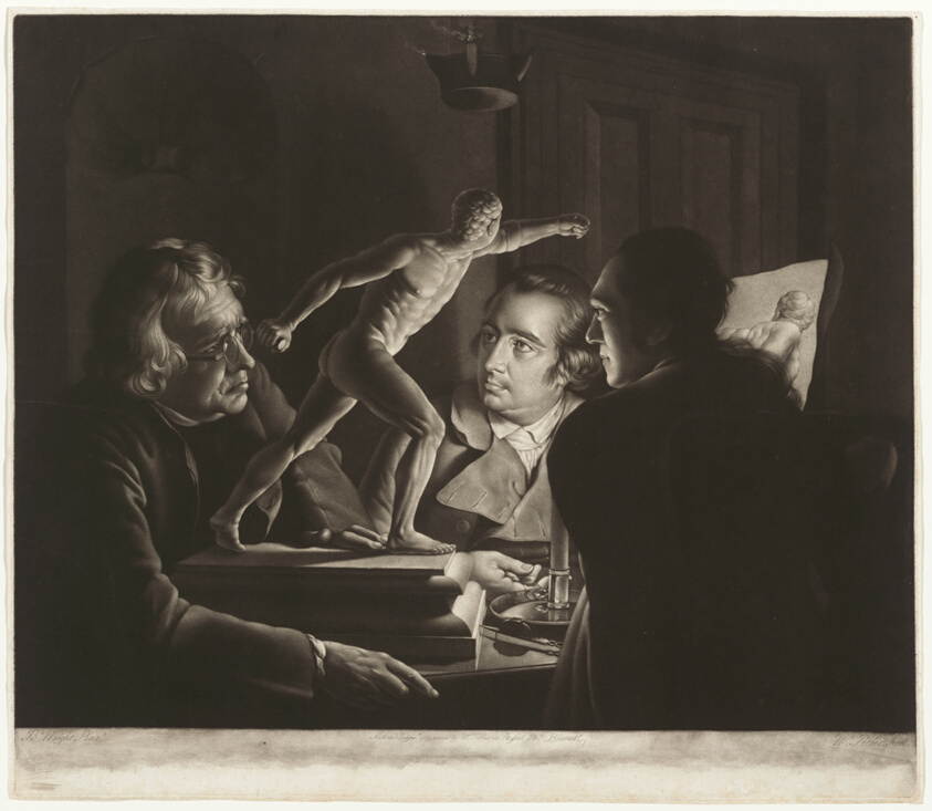 Three Persons Viewing the Gladiator by Candlelight
