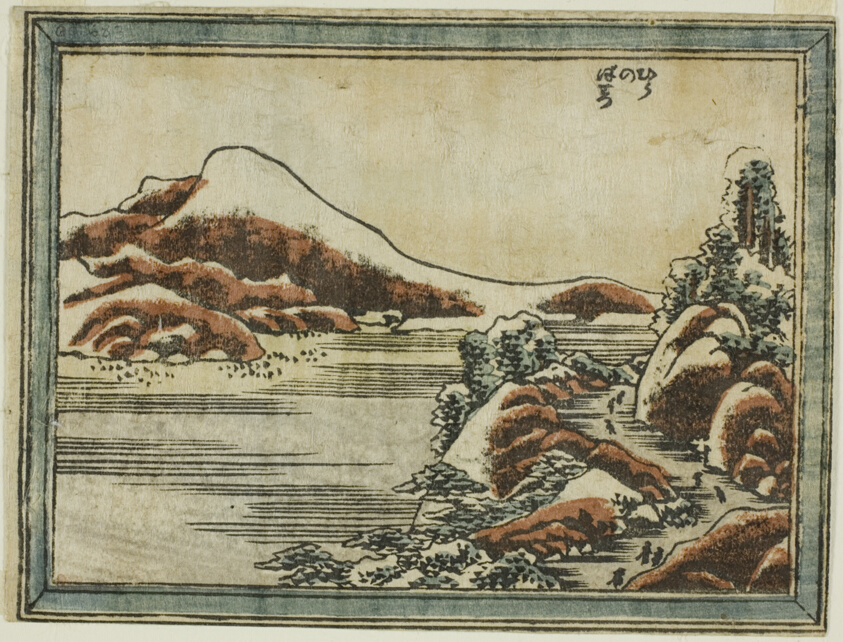 Snow at Dusk at Hira (Hira no bosetsu), from the series Eight Views of Omi in Etching Style (Doban Omi hakkei)