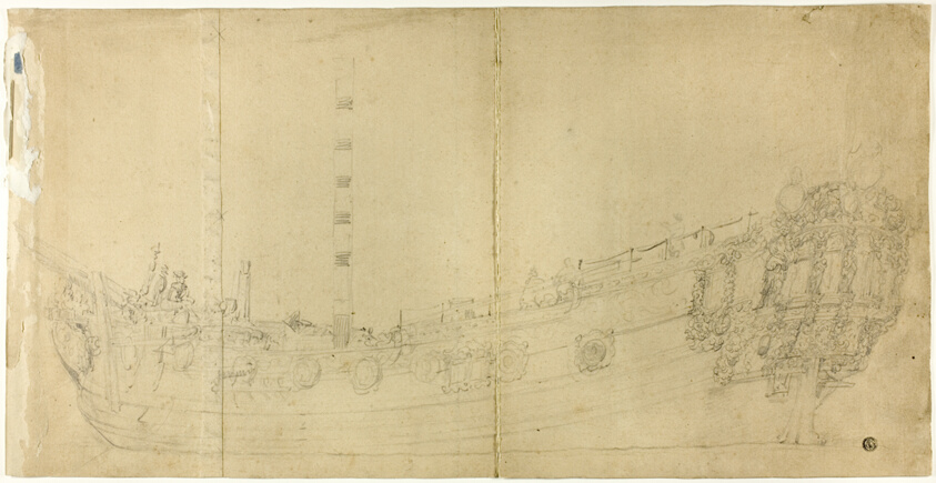 Ship Constructor's Drawing for Dutch Galleon