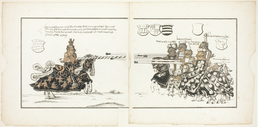 Plate 14b, from Turnier Buch Herzogs Wilhelm des Vierten von Bayern (Tournament Book of Duke Wilhelm IV of Bavaria)