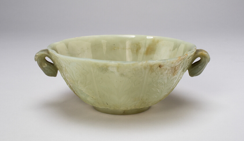 Lobed Lotus-Petal Bowl with Foliate Handles