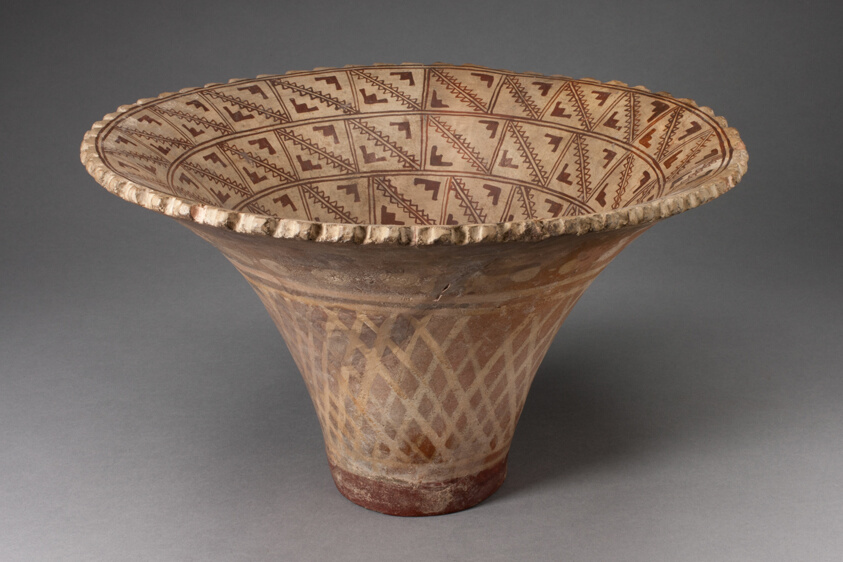 Flaring Bowl with Textile and Exterior Basket Patternings on Interior and Exterior Surfaces