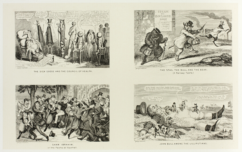 The Sick Goose and the Council of Health from George Cruikshank's Steel Etchings to The Comic Almanacks: 1835-1853 (top left)