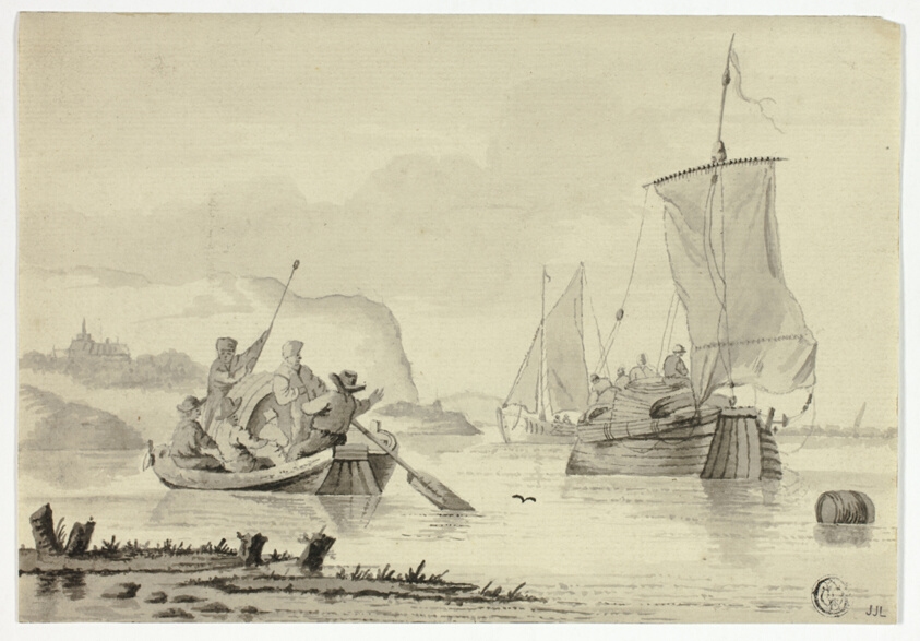 River Scene with Boats