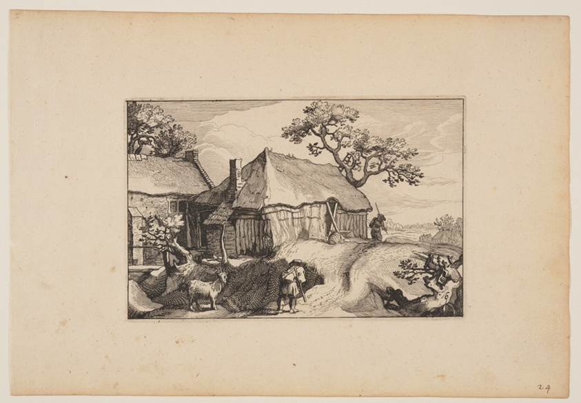 Path Along a Barn, from Landscapes (Verscheyden aerdige Lanthuysen...)
