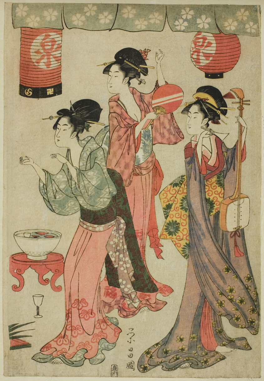 Festivity at a teahouse, from a parody of Chushingura