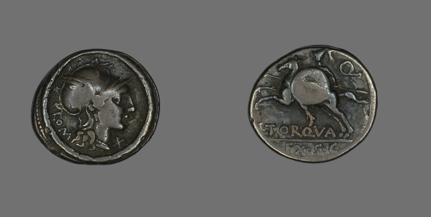 Denarius (Coin) Depicting the Goddess Roma