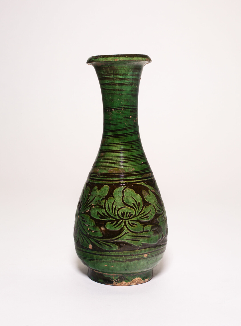 Baluster-Shaped Vase with Peony Flowers