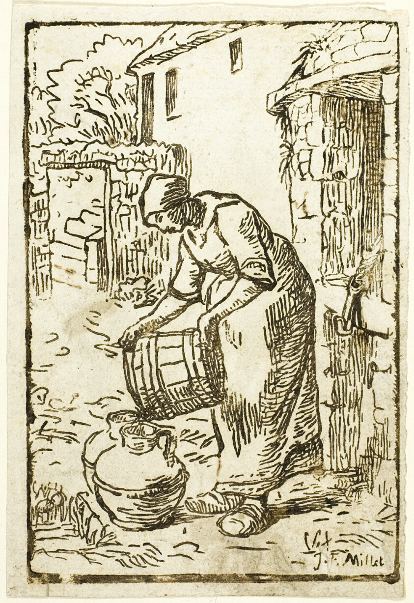 Woman Filling Water-Cans