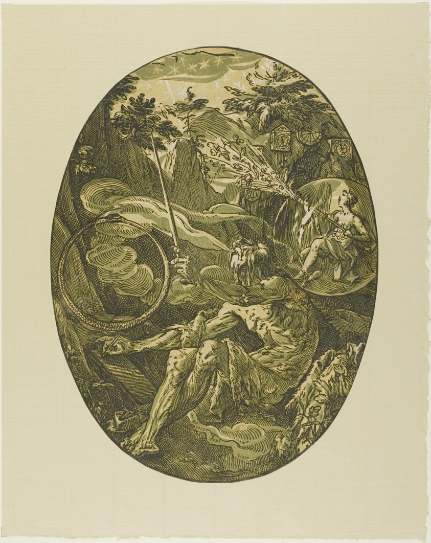 Demogorgon in the Cave of Eternity, plate one from Demogorgon and the Deities