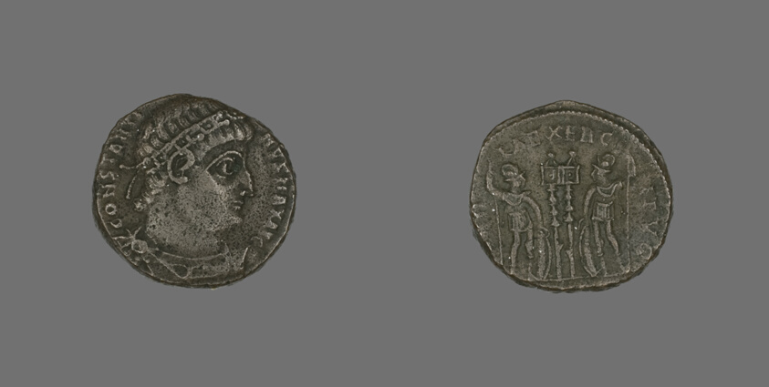 Coin Portraying Emperor Constantine I or Emperor Constantine II