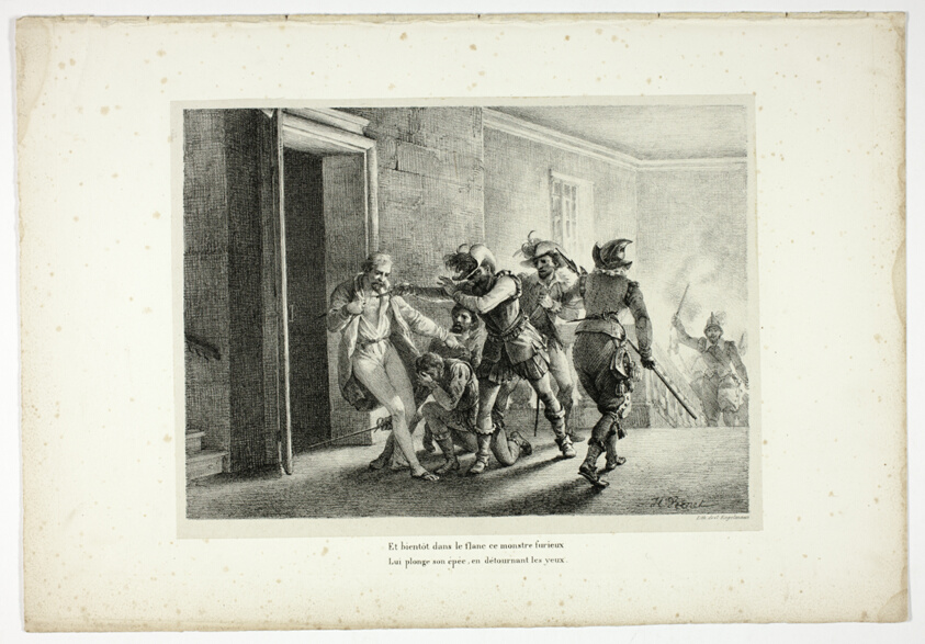 The Death of the Admiral Coligny, plate four from La Henriade