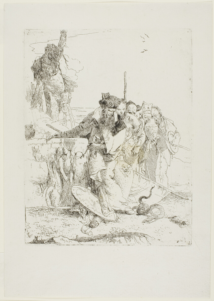 Six People Watching a Snake, from Scherzi