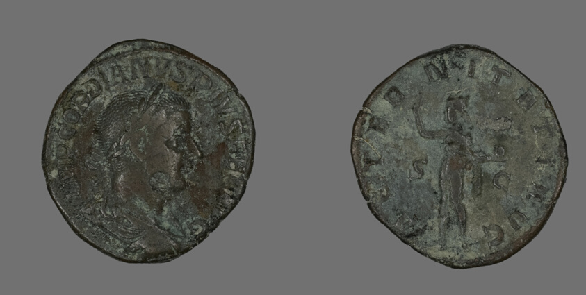 Sestertius (Coin) Portraying Emperor Gordianus