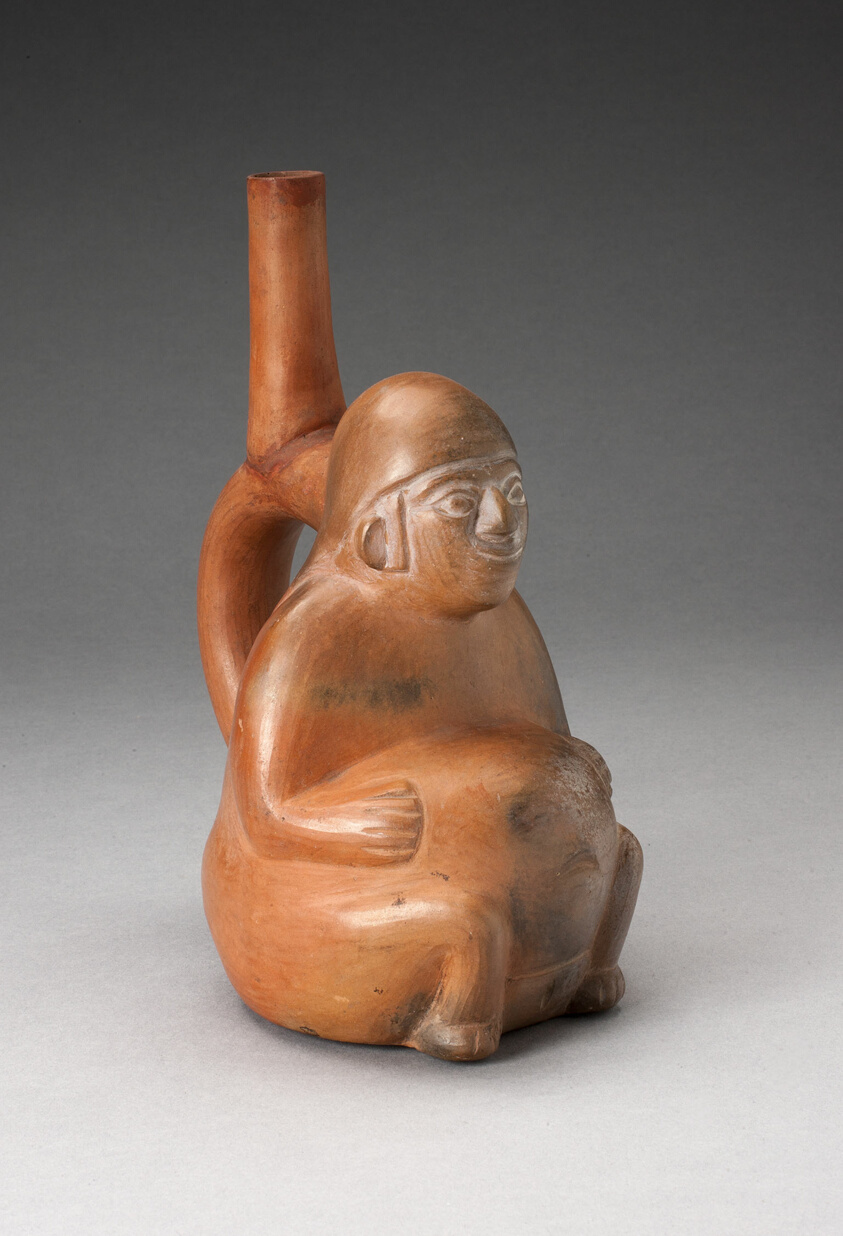 Handle Spout Vessel in the Form of a Seated Pregnant Woman