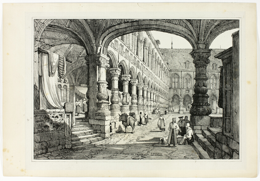Palais du Prince, Liege, from Facsimiles of Sketches made in Flanders and Germany