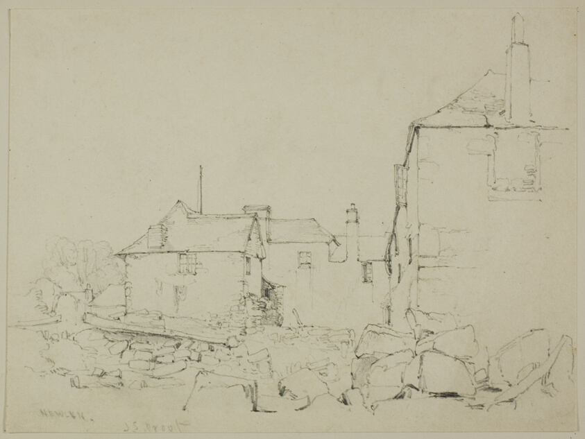 Houses and Stone Wall, Newlyn