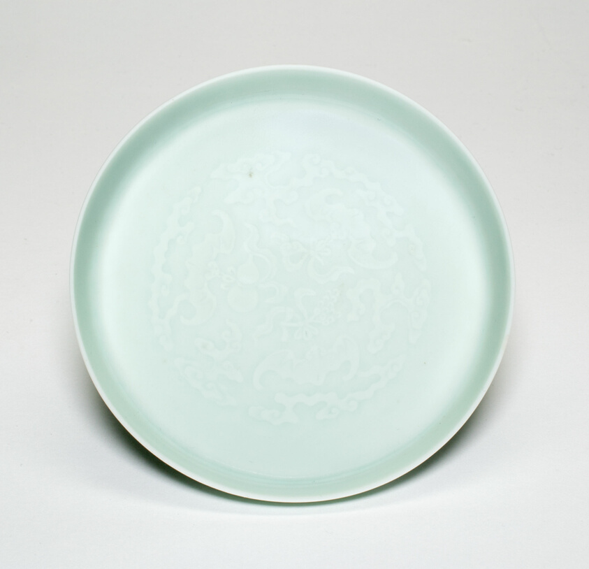 Dish with Clouds, Bats, Gourds, Flowers, and Jui Mushroom