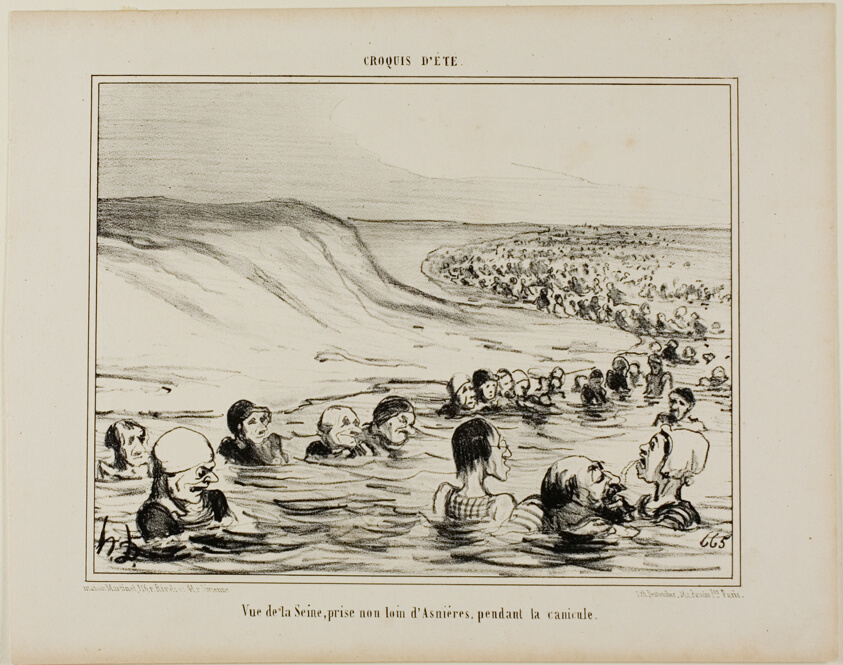View of the Seine near Asnières during the dog days, plate 2 from Croquis D'été