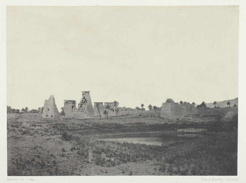 Palais de Karnak, Propylées du Sud; Thèbes, plate 30 from the album "Egypte, Nubie, Palestine et Syrie" (1852)