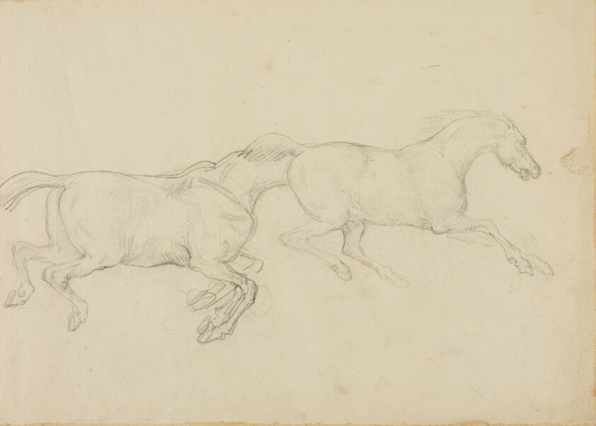 Two Horses Galloping to the Right