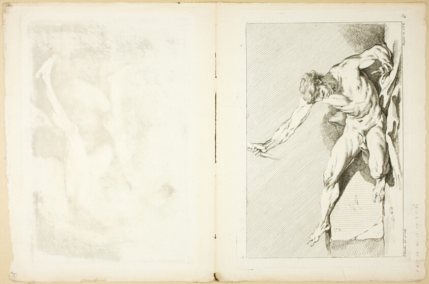Page 34 and Page 35, Premier Livre de Figures d'Académies Gravées en Partie par les Professeurs de l’Académie Royale