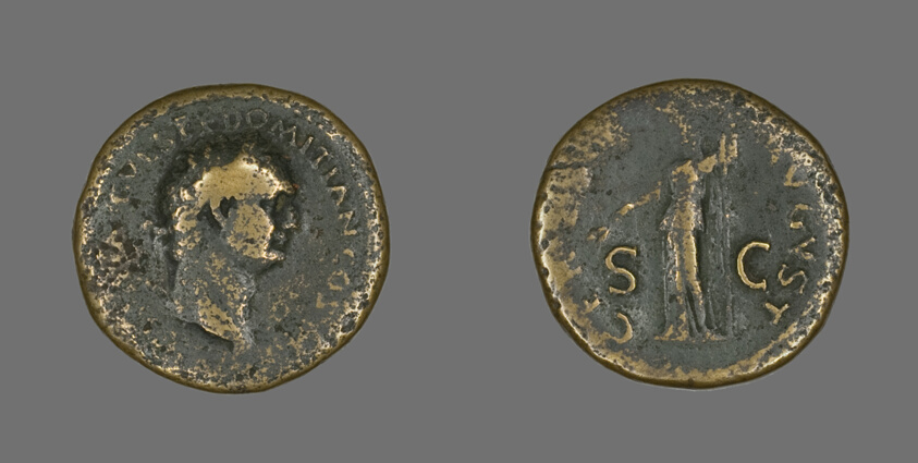 Coin Portraying Emperor Domitian