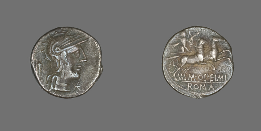 Denarius (Coin) Depicting the Goddess Roma