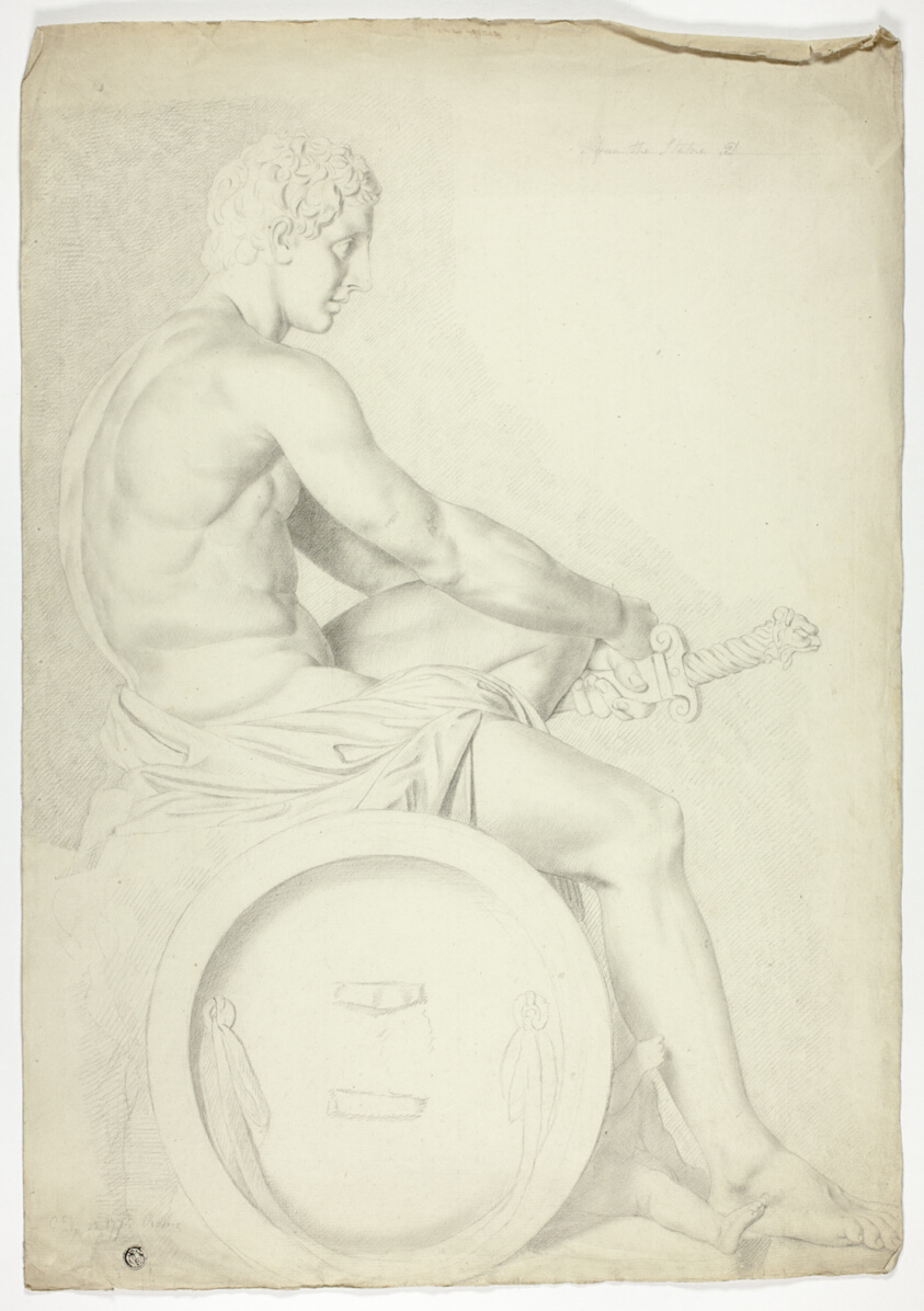 Study after Antique Sculpture of Seated Figure with Sword and a Shield