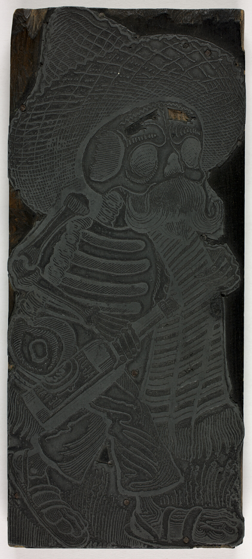 Printing block for Calavera of the Masses, no. 2