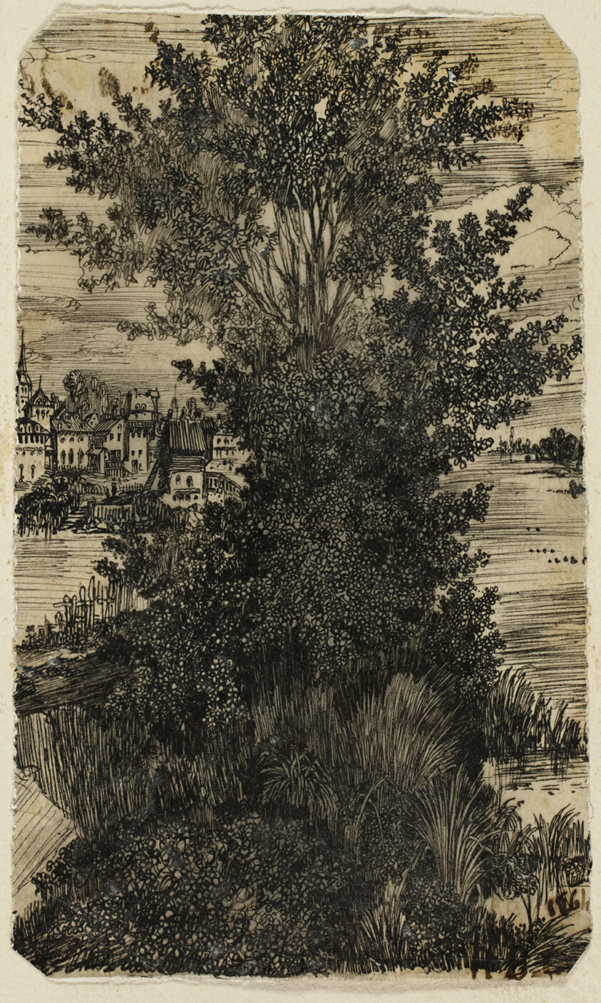 Clump of Trees with a Village in the Distance