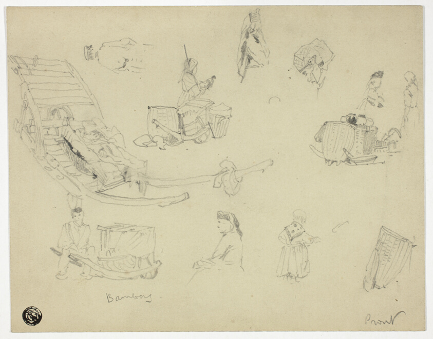 Sketches of Figures, Sleds at Bambarg