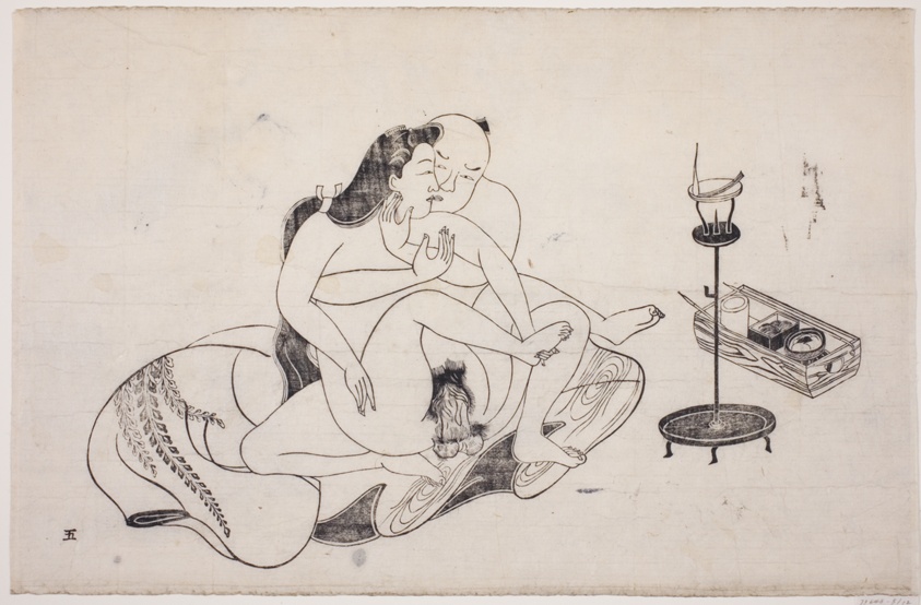 A sheet from a shunga album