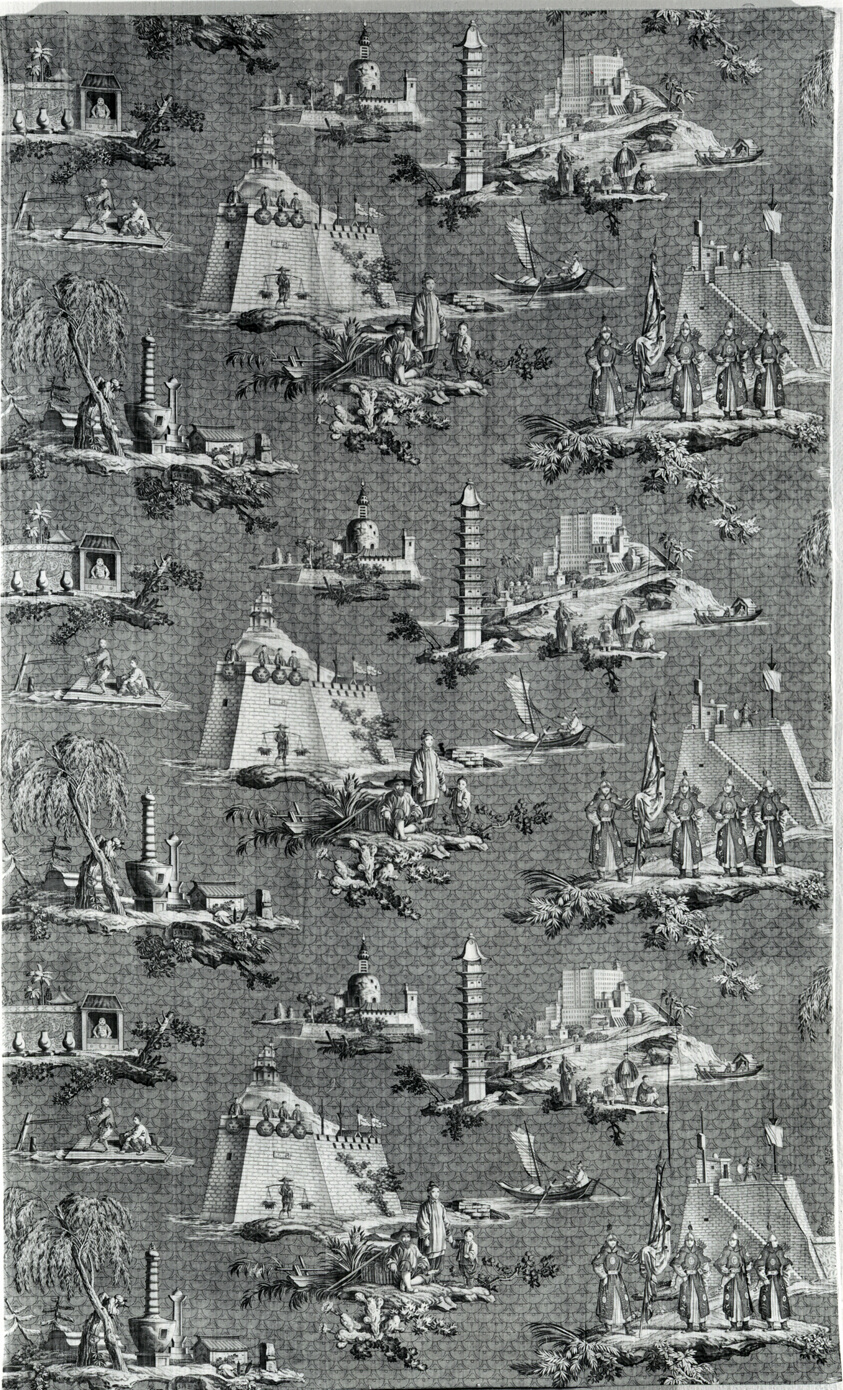 Les Monuments de Chine (The Monuments of China) (Furnishing Fabric)