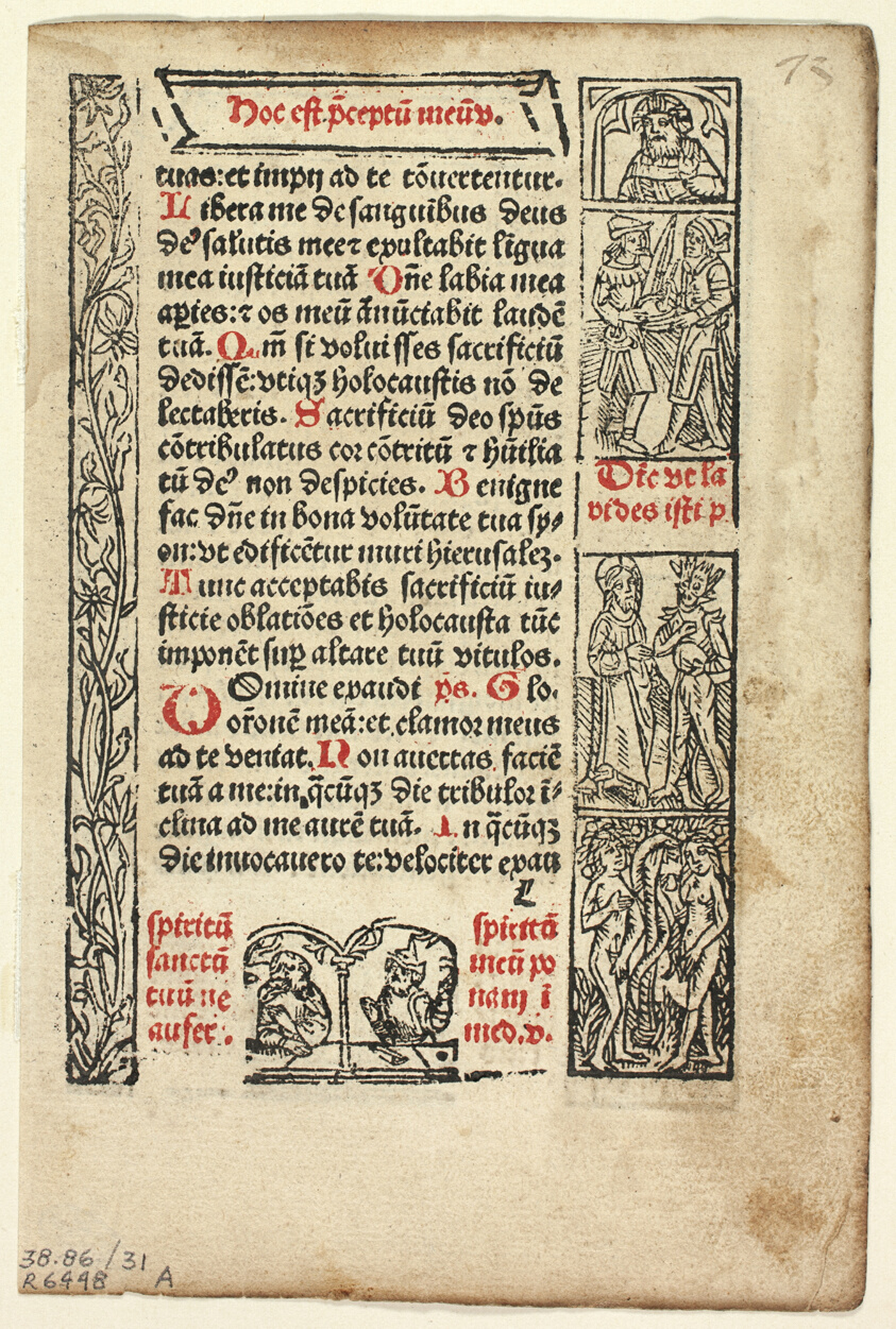 Leaf from Cursus Beate Marie Virginis (The Journey of the Blessed Virgin Mary), Plate 31 from Woodcuts from Books of the 15th Century