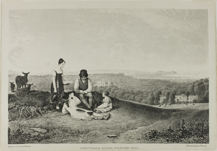 View from Kings, Weston Hill, from Three Views, Illustrative of The Scenery of Bristol, and its Vicinity