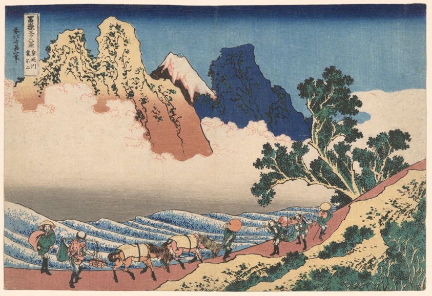 The Back of Mount Fuji Seen from Minobu River (Minobugawa Urafuji), from the series Thirty-Six Views of Mount Fuji (Fugaku sanjūrokkei)