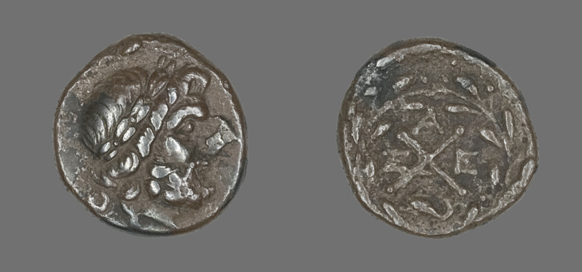 Hemidrachm (Coin) Depicting the God Zeus Amarios