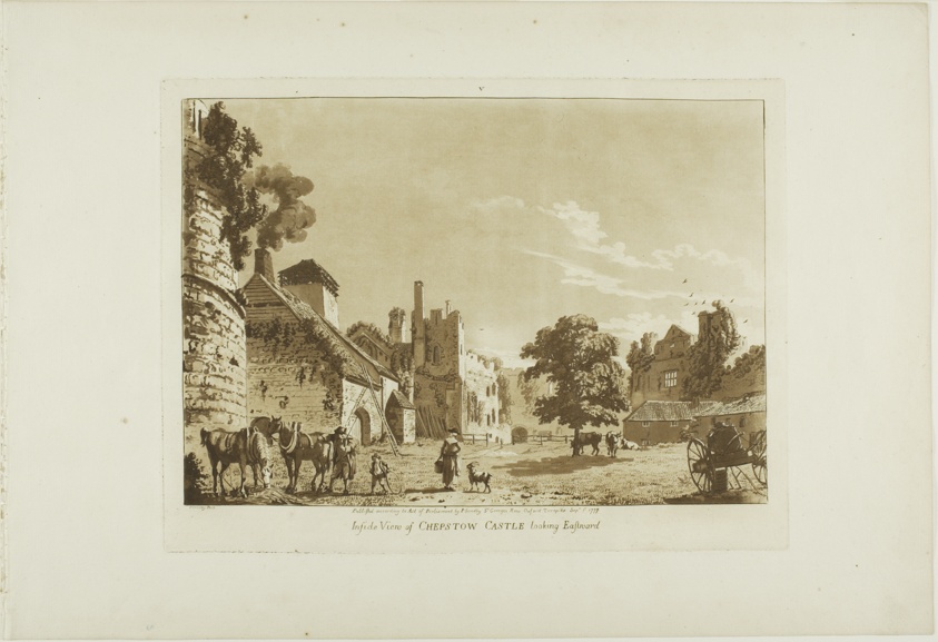 Inside View of Chepstow Castle Looking East, plate five from Twelve Views in Wales