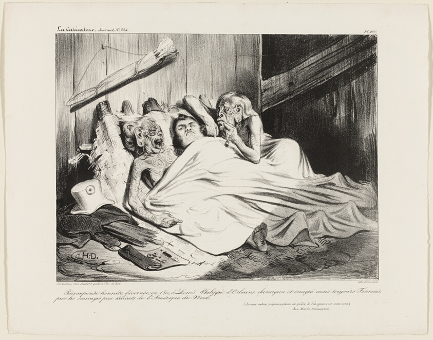 A Fair Reward Presented in 1800 by the Un-Prudish Savages of North America to Louis-Philippe of Orléans, surgeon and expatriate, but still a Frenchman. (I salute you, gracious Black Lady, the Lord is with you.) A Namaquan Ave Maria, plate 466